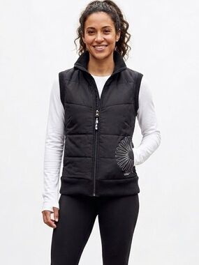 LOLE Black Quilted Vest - Women's Sleeveless Jacket size XS